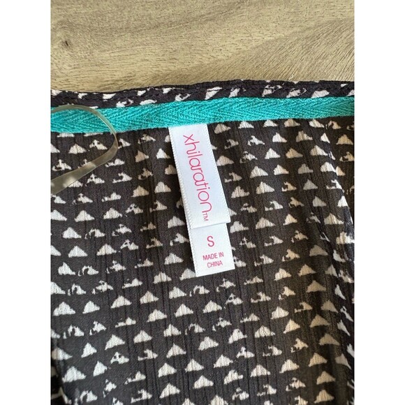 Xhilaration Open Front Kimono Beach Cover Up Print Fringe Hem Embroidery S‎ Blue - Picture 3 of 9